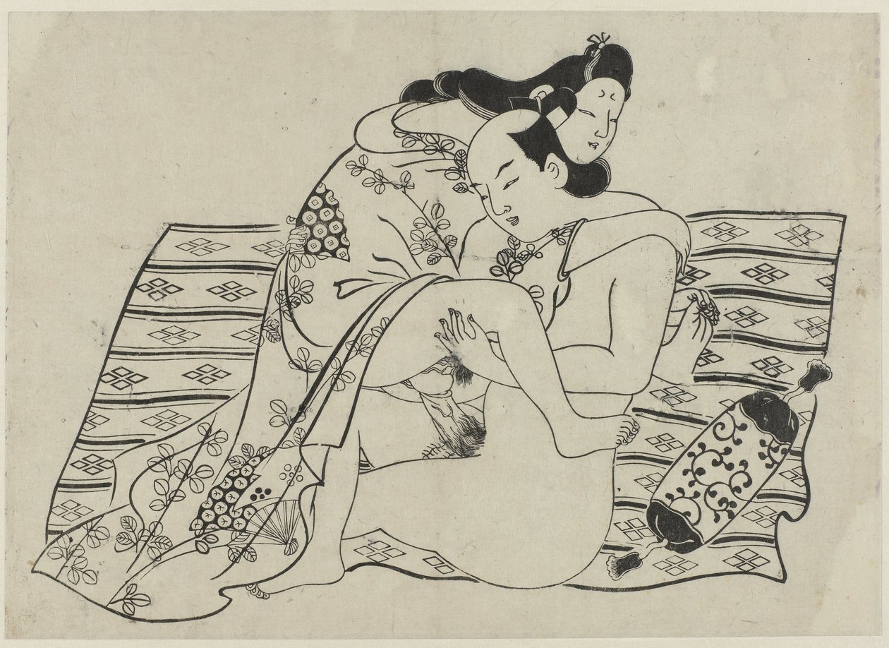Pokaz erotyczny Hana ni Yosurukyo (tytuł serii) autorstwa Sugimura Jihei (attributed to)