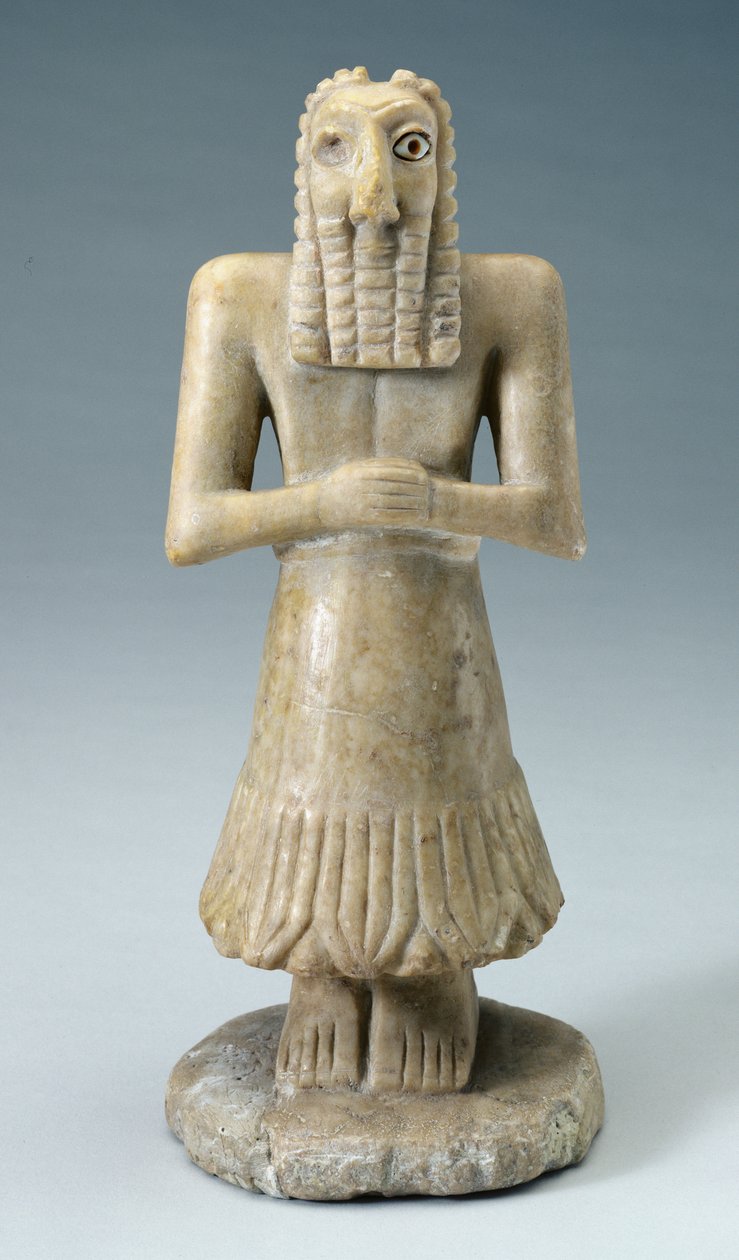 Statuetka mężczyzny, ok. 3000-2500 pne (gips i muszla) autorstwa Sumerian