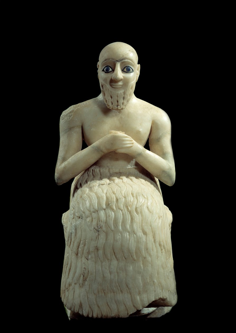 Sztuka Mezopotamii: pomnik Intendenta Ebiha-ila. Rzeźba albastra, muszli, lapis-lazuli i łupka, ok. 2500 pne autorstwa Sumerian Mesopotamian School