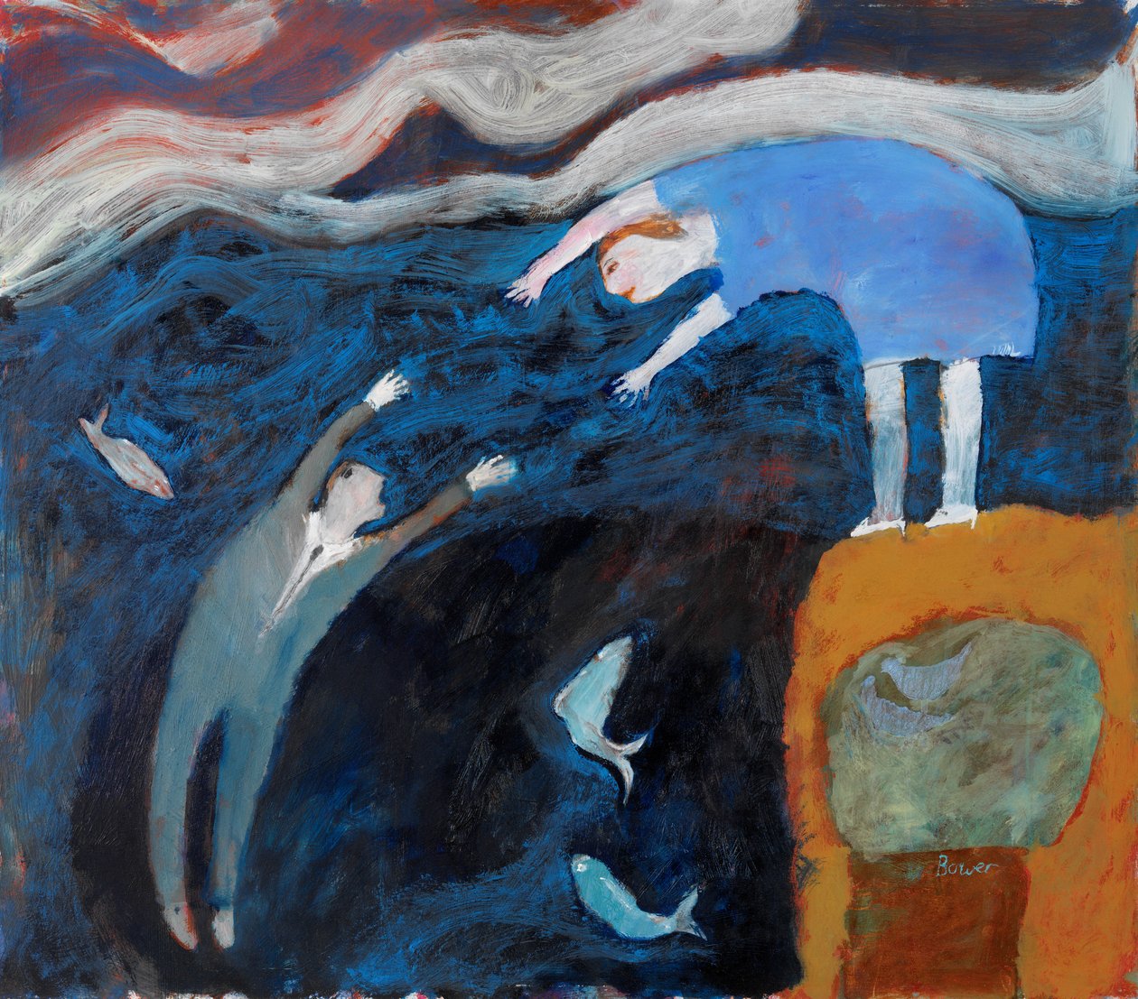 Ratowanie człowieka przed morzem, 2003 autorstwa Susan Bower