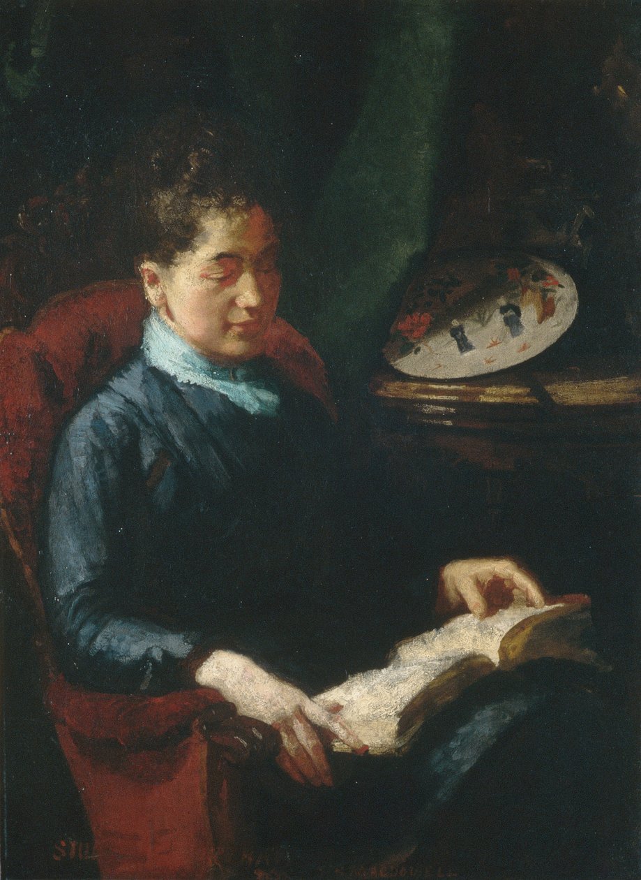 Kobieta czytająca, 1879-84 autorstwa Susan Macdowell Eakins