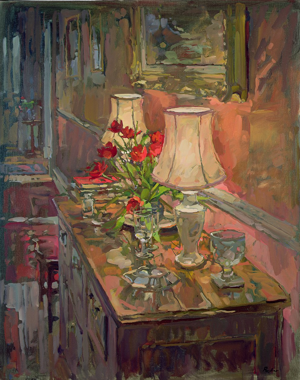 Lampy i tulipany autorstwa Susan Ryder
