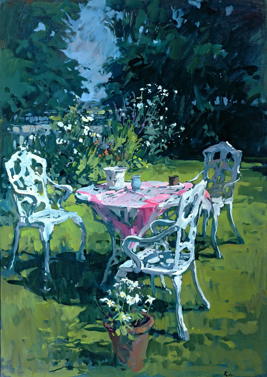 Białe krzesła w Belchester, 1997 autorstwa Susan Ryder
