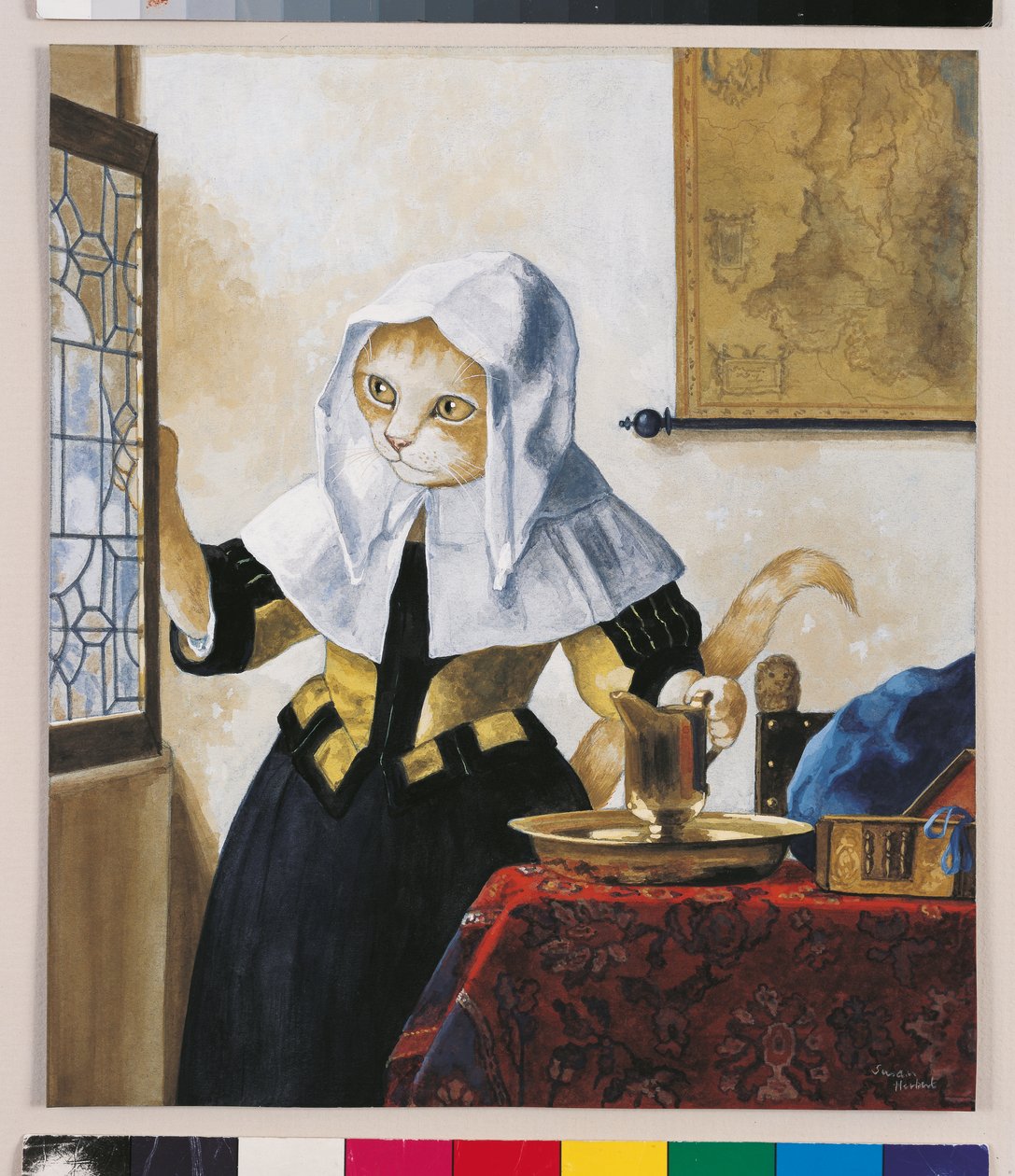 Ilustracja z Cats Galore! A Compendium of Cultured Cats (wyd. 2015) autorstwa Susan Herbert