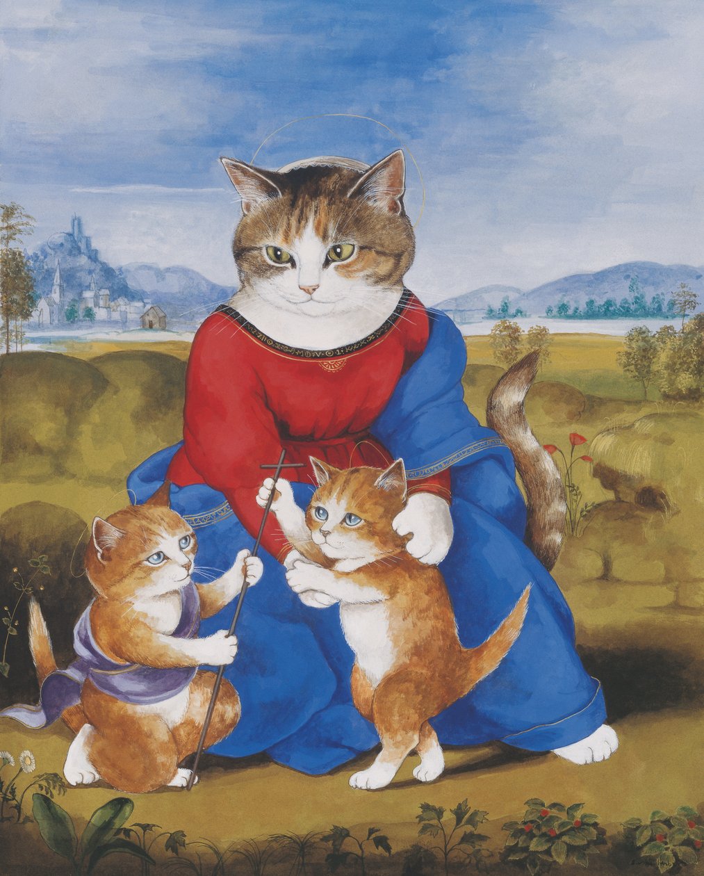 Ilustracja z Cats Galore! A Compendium of Cultured Cats (wyd. 2015) autorstwa Susan Herbert