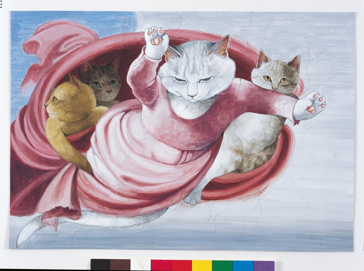 Ilustracja z Cats Galore! A Compendium of Cultured Cats (wyd. 2015) autorstwa Susan Herbert