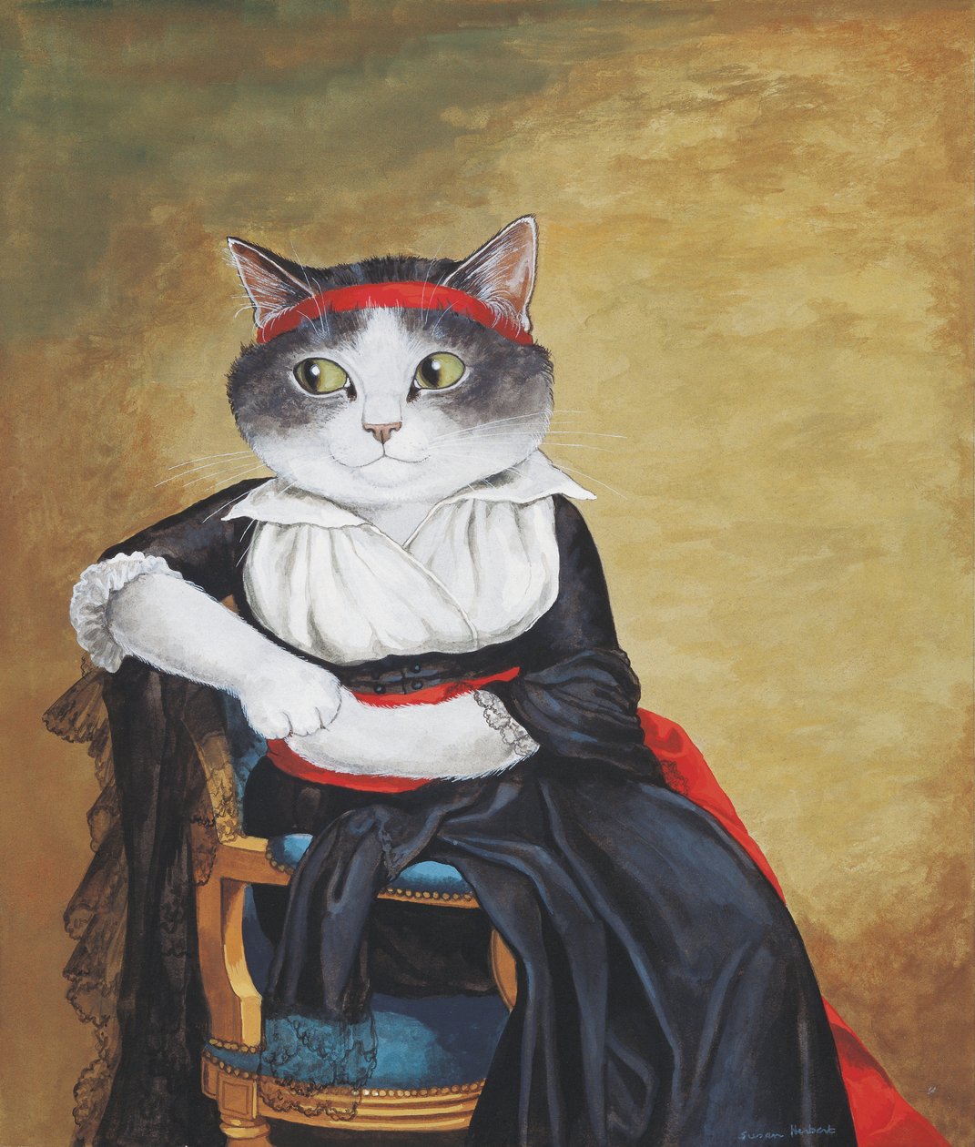 Ilustracja z Cats Galore! A Compendium of Cultured Cats (wyd. 2015) autorstwa Susan Herbert