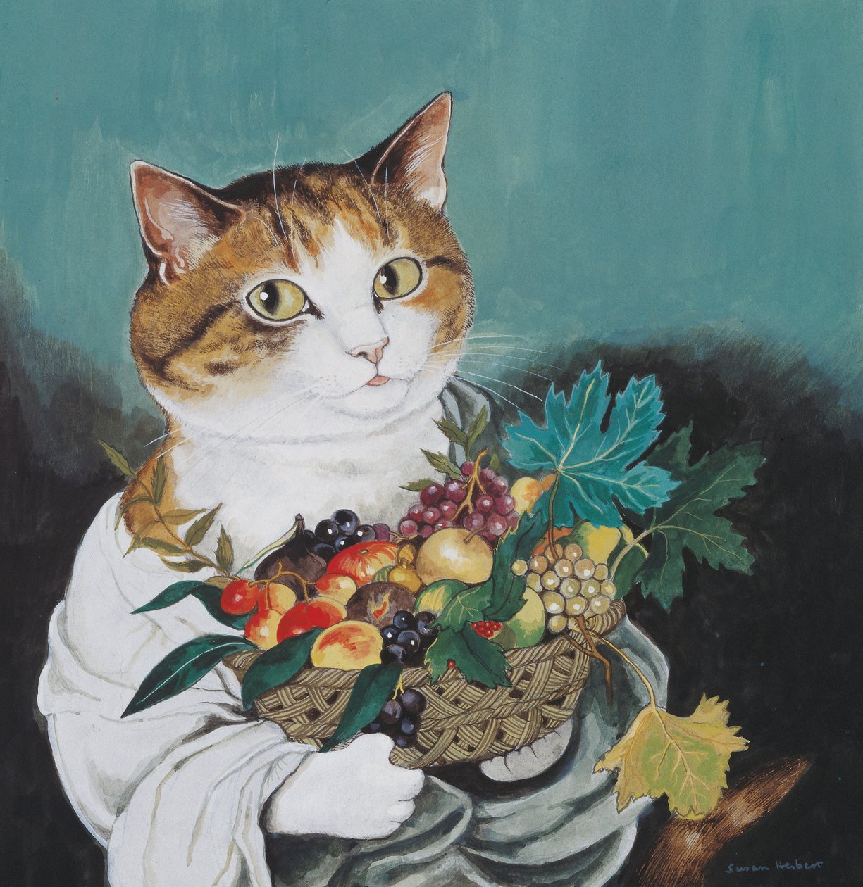 Ilustracja z Cats Galore! A Compendium of Cultured Cats (wyd. 2015) autorstwa Susan Herbert