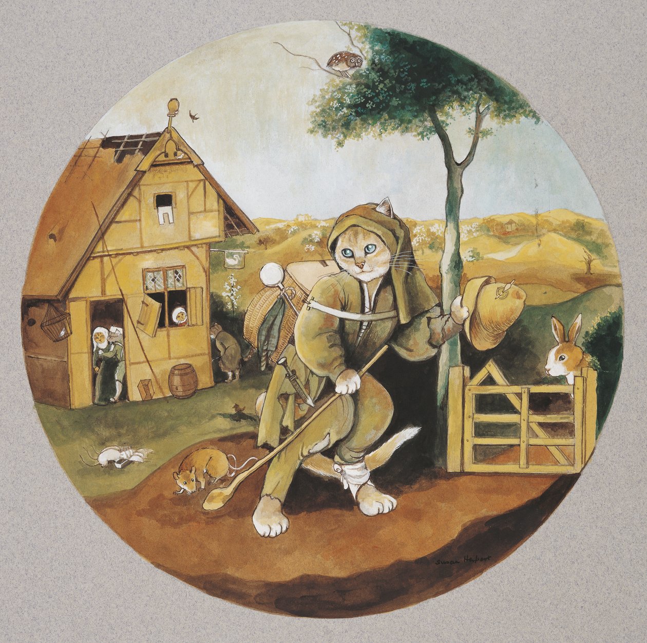 Ilustracja z Cats Galore! A Compendium of Cultured Cats (wyd. 2015) autorstwa Susan Herbert