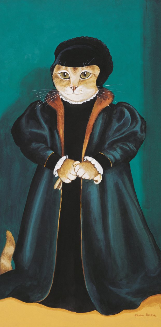 Ilustracja z Cats Galore! A Compendium of Cultured Cats (wyd. 2015) autorstwa Susan Herbert