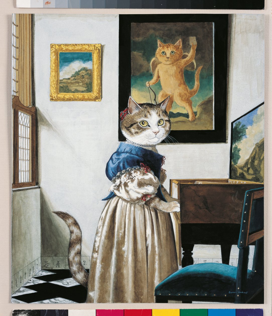 Ilustracja z Cats Galore! A Compendium of Cultured Cats (wyd. 2015) autorstwa Susan Herbert