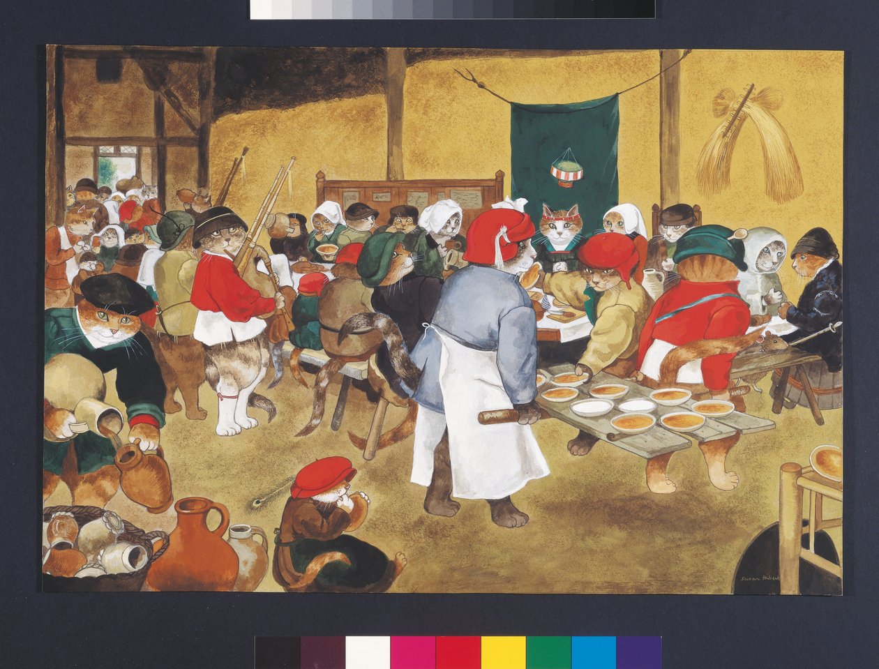 Ilustracja z Cats Galore! A Compendium of Cultured Cats (wyd. 2015) autorstwa Susan Herbert