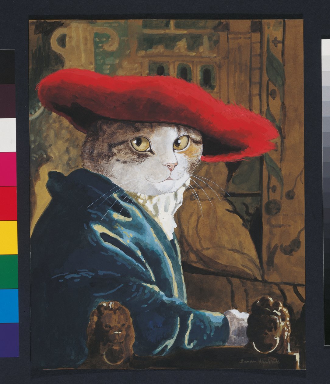 Ilustracja z Cats Galore! A Compendium of Cultured Cats (wyd. 2015) autorstwa Susan Herbert