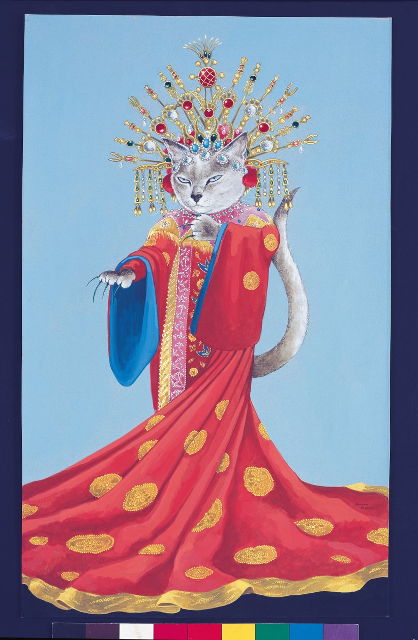 Ilustracja z Cats Galore! A Compendium of Cultured Cats (wyd. 2015) autorstwa Susan Herbert
