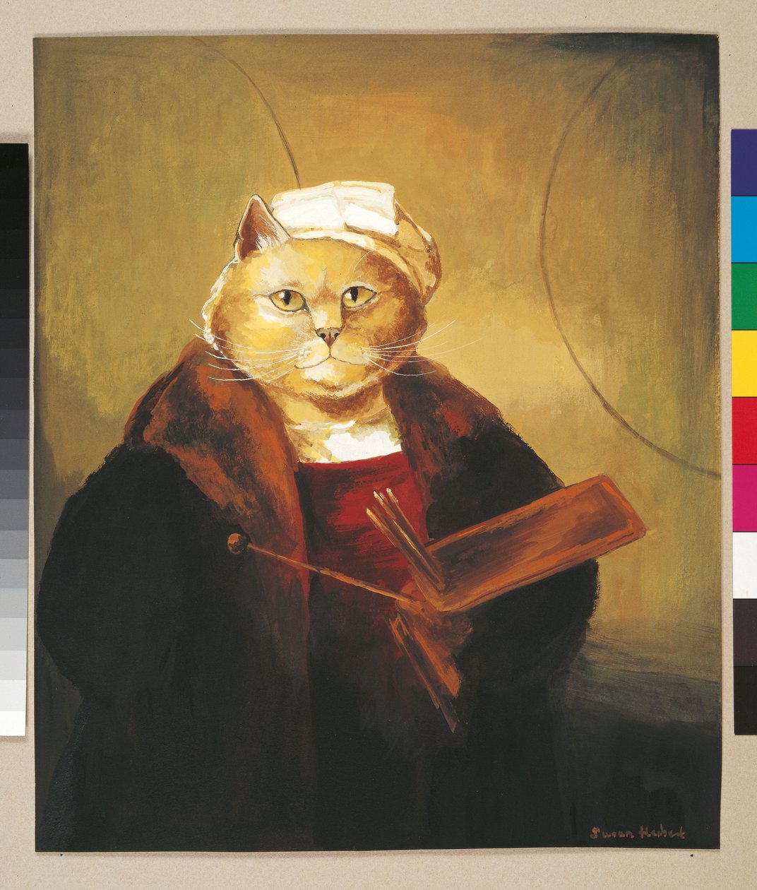 Ilustracja z Cats Galore! A Compendium of Cultured Cats (wyd. 2015) autorstwa Susan Herbert