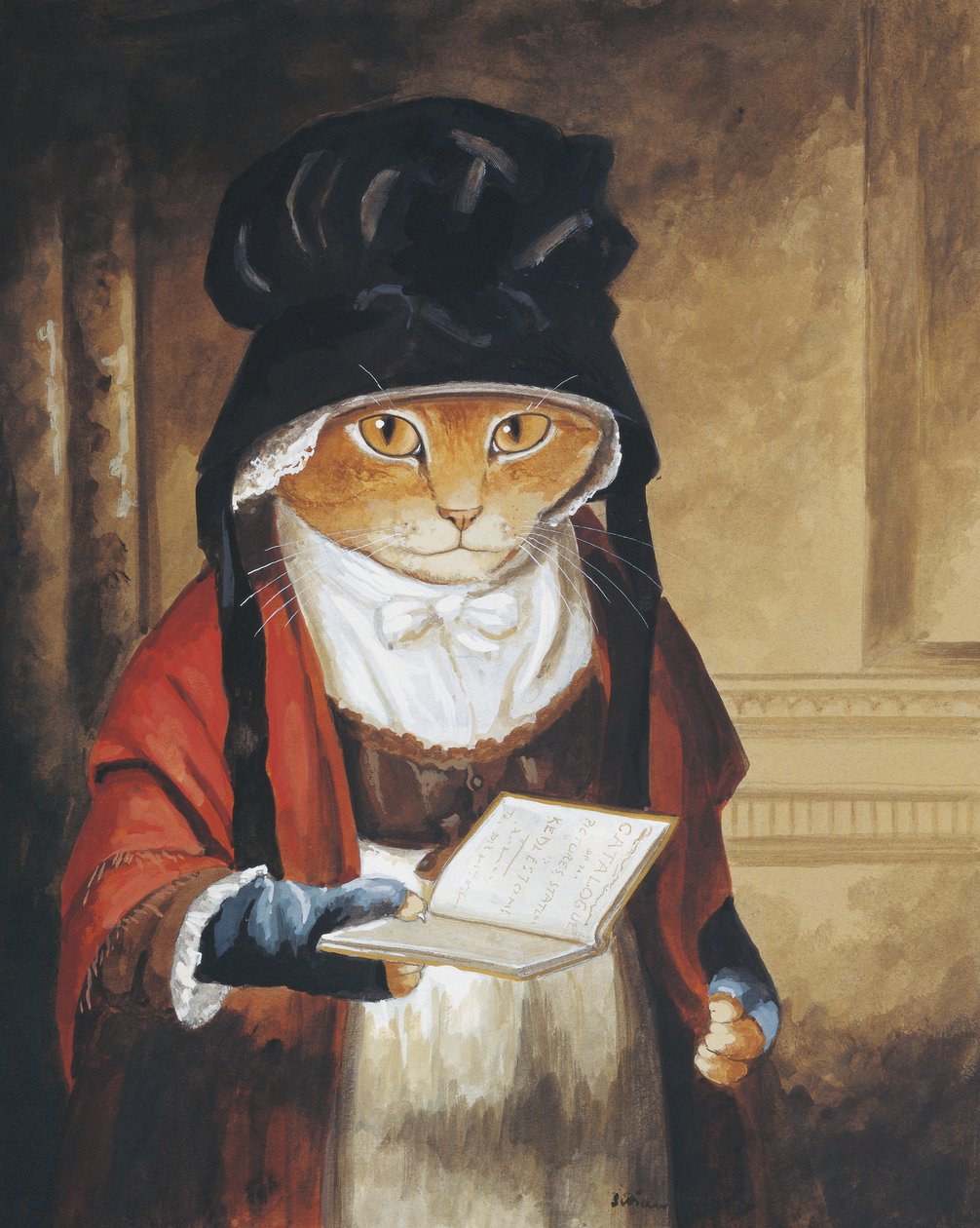 Ilustracja z Cats Galore! A Compendium of Cultured Cats (wyd. 2015) autorstwa Susan Herbert