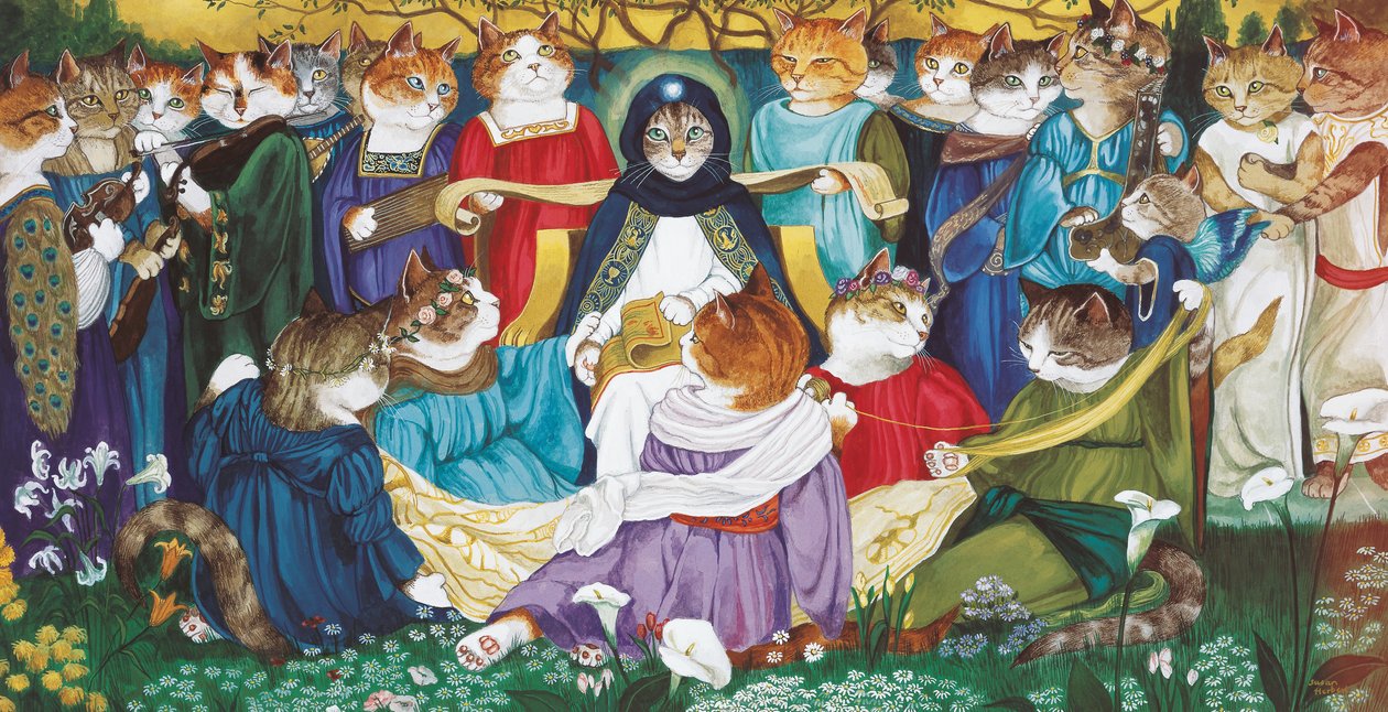Ilustracja z Cats Galore! A Compendium of Cultured Cats (wyd. 2015) autorstwa Susan Herbert