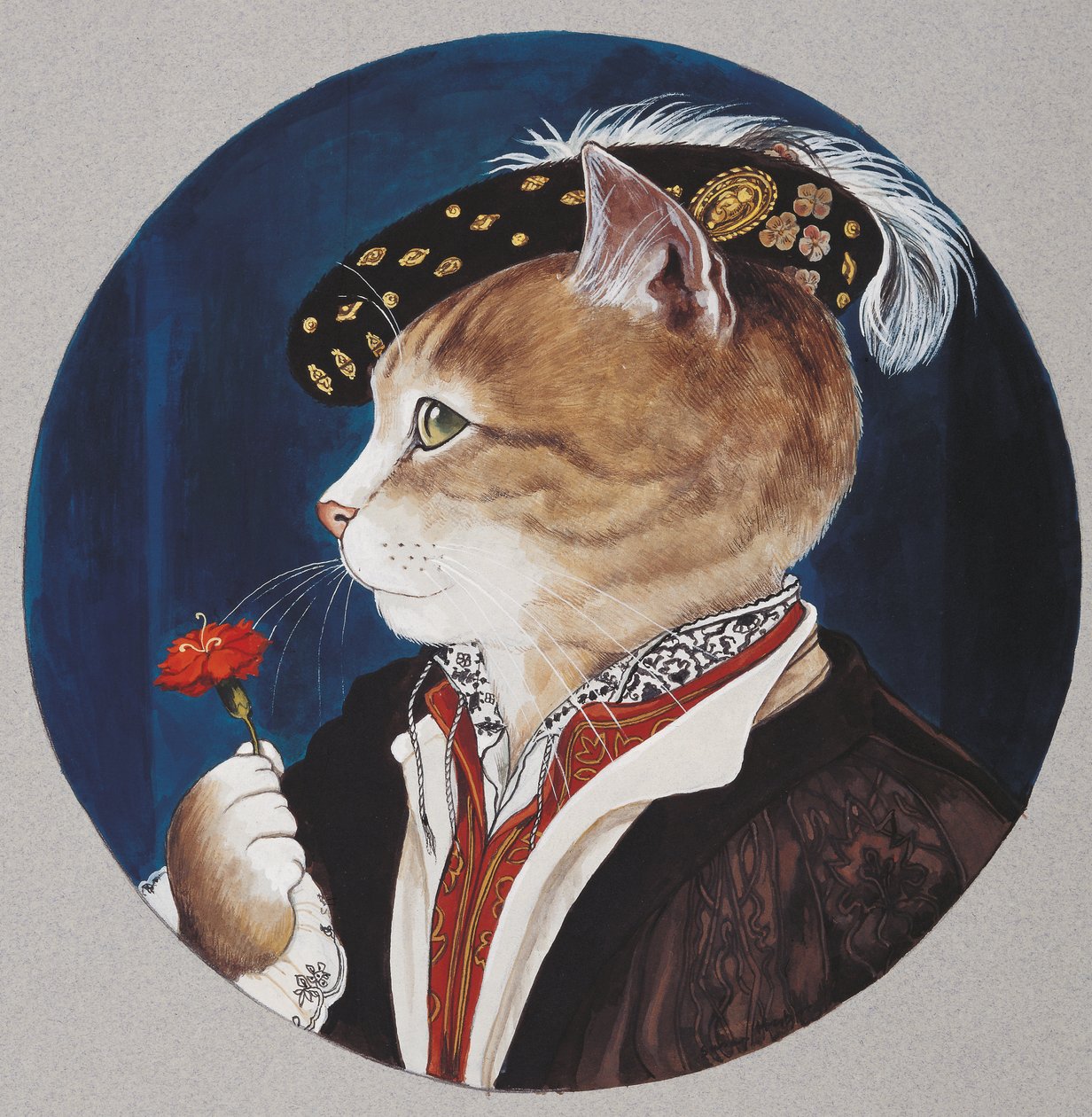 Ilustracja z Cats Galore! A Compendium of Cultured Cats (wyd. 2015) autorstwa Susan Herbert