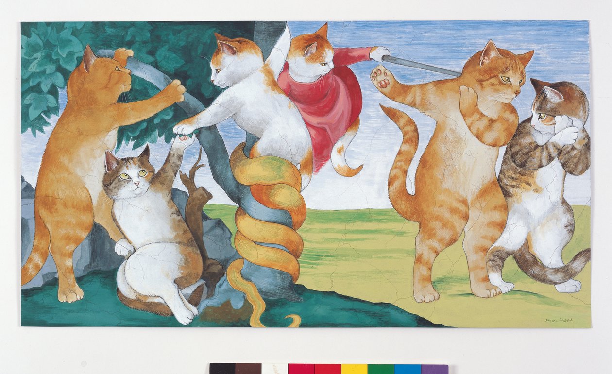 Ilustracja z Cats Galore! A Compendium of Cultured Cats (wyd. 2015) autorstwa Susan Herbert