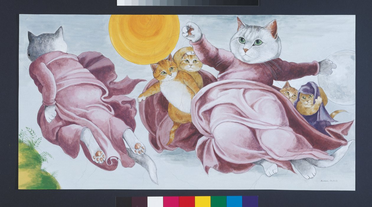 Ilustracja z Cats Galore! A Compendium of Cultured Cats (wyd. 2015) autorstwa Susan Herbert