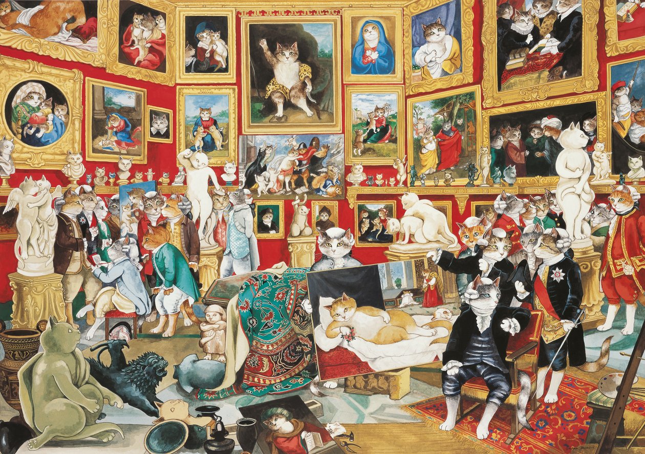 Ilustracja z Cats Galore! A Compendium of Cultured Cats (wyd. 2015) autorstwa Susan Herbert