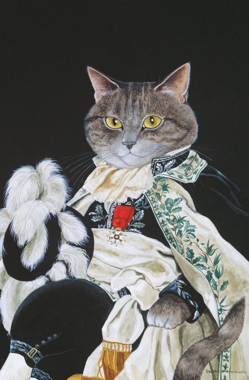 Ilustracja z Cats Galore! A Compendium of Cultured Cats (wyd. 2015) autorstwa Susan Herbert