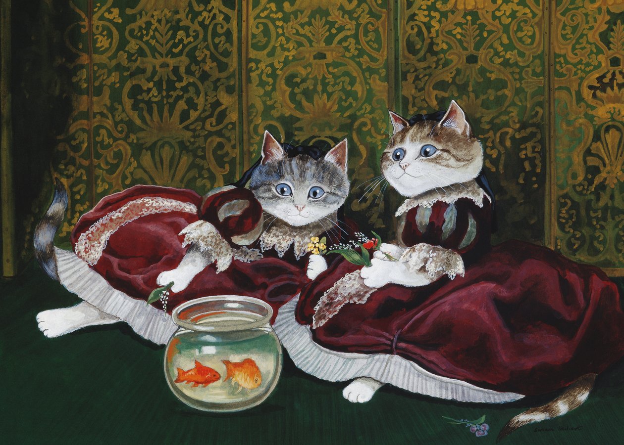 Ilustracja z Cats Galore! A Compendium of Cultured Cats (wyd. 2015) autorstwa Susan Herbert