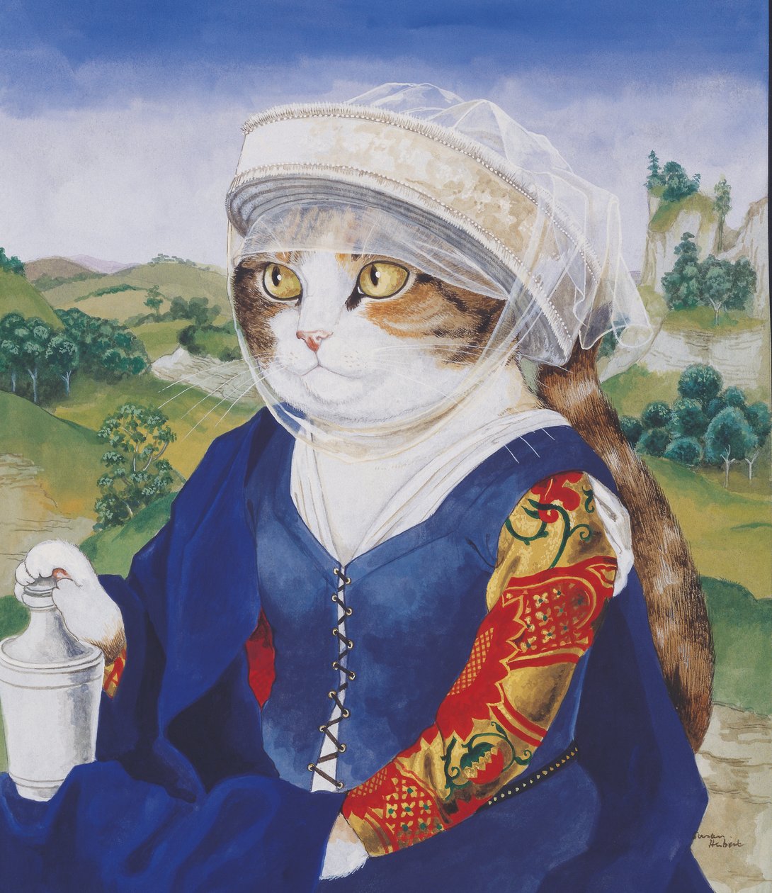Ilustracja z Cats Galore! A Compendium of Cultured Cats (wyd. 2015) autorstwa Susan Herbert