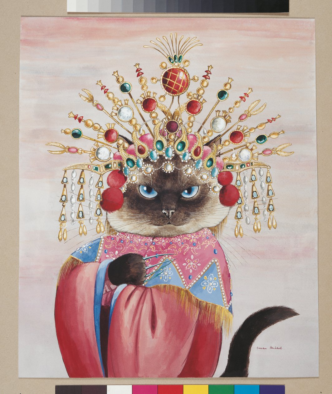 Ilustracja z Cats Galore! A Compendium of Cultured Cats (wyd. 2015) autorstwa Susan Herbert