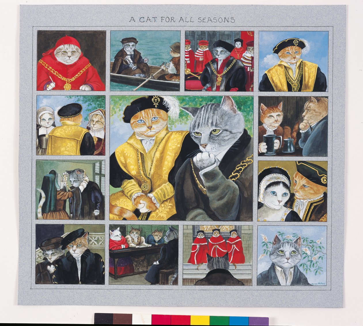 Ilustracja z Cats Galore! A Compendium of Cultured Cats (wyd. 2015) autorstwa Susan Herbert