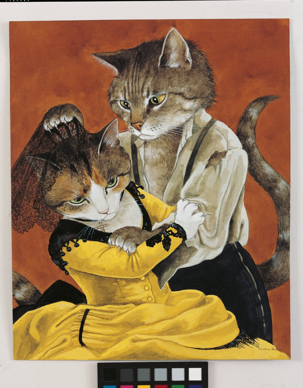 Ilustracja z Cats Galore! A Compendium of Cultured Cats (wyd. 2015) autorstwa Susan Herbert