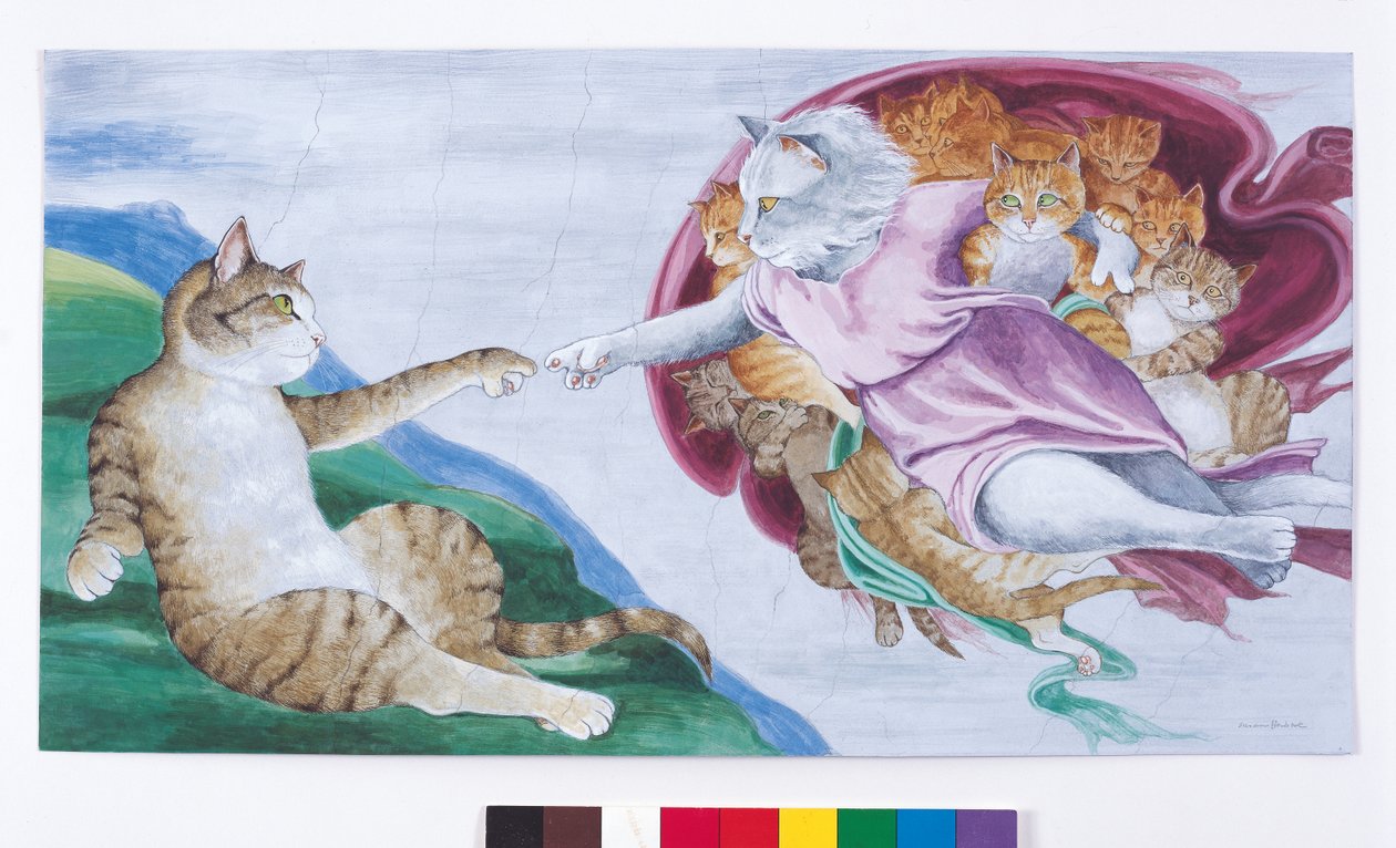 Ilustracja z Cats Galore! A Compendium of Cultured Cats (wyd. 2015) autorstwa Susan Herbert