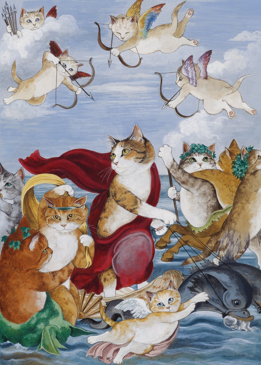 Ilustracja z Cats Galore! A Compendium of Cultured Cats (wyd. 2015) autorstwa Susan Herbert
