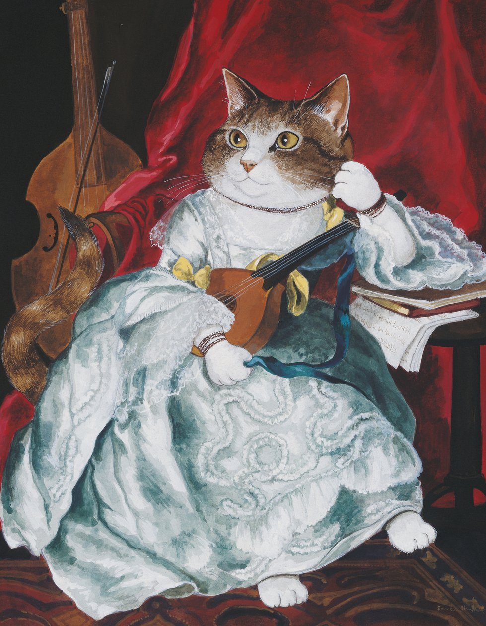 Ilustracja z Cats Galore! A Compendium of Cultured Cats (wyd. 2015) autorstwa Susan Herbert