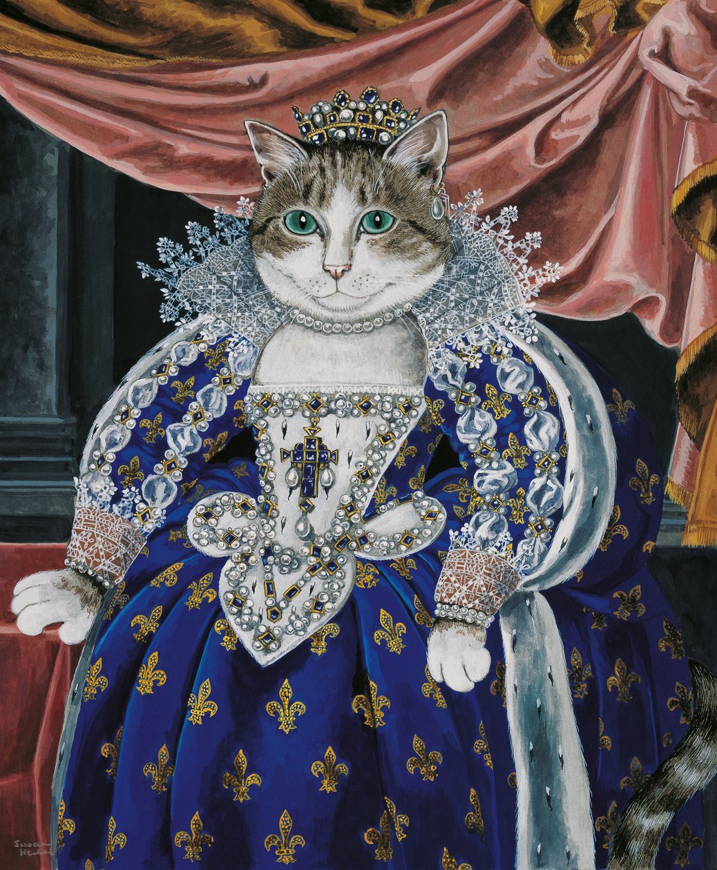 Ilustracja z Cats Galore! A Compendium of Cultured Cats (wyd. 2015) autorstwa Susan Herbert