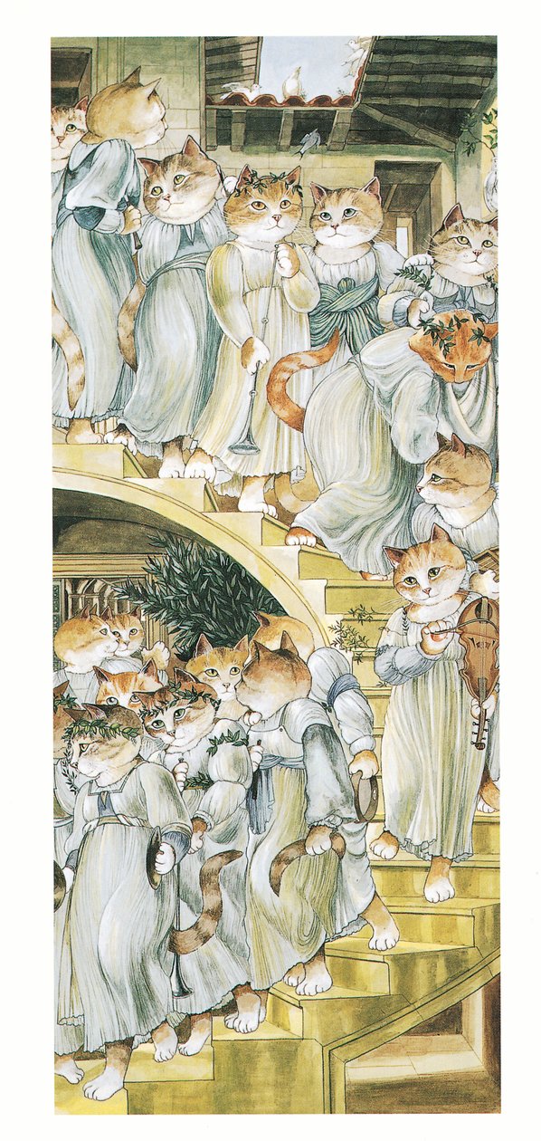 Ilustracja z książki Koty prerafaelitów (wyd. 1999) autorstwa Susan Herbert