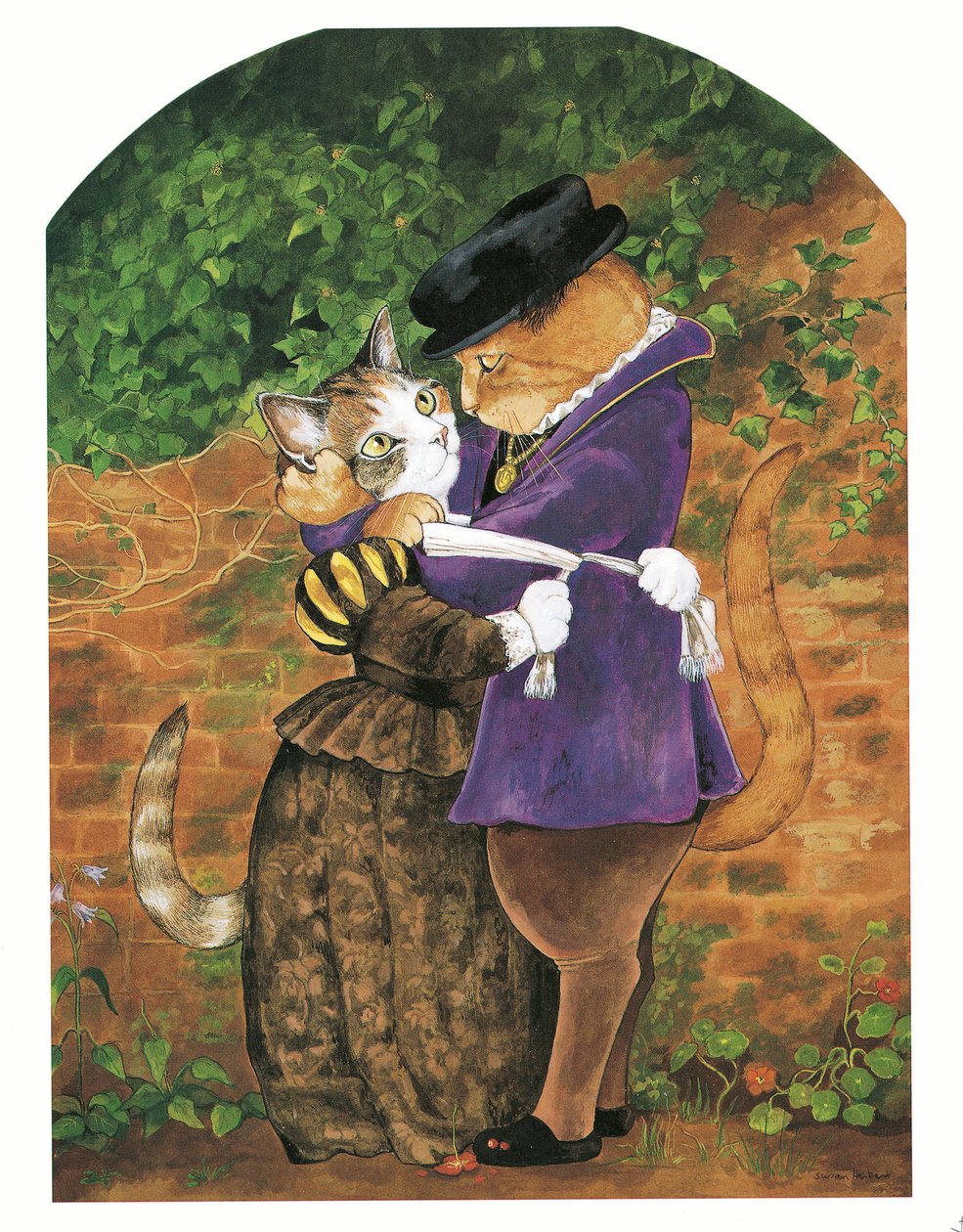 Ilustracja z książki Koty prerafaelitów (wyd. 1999) autorstwa Susan Herbert