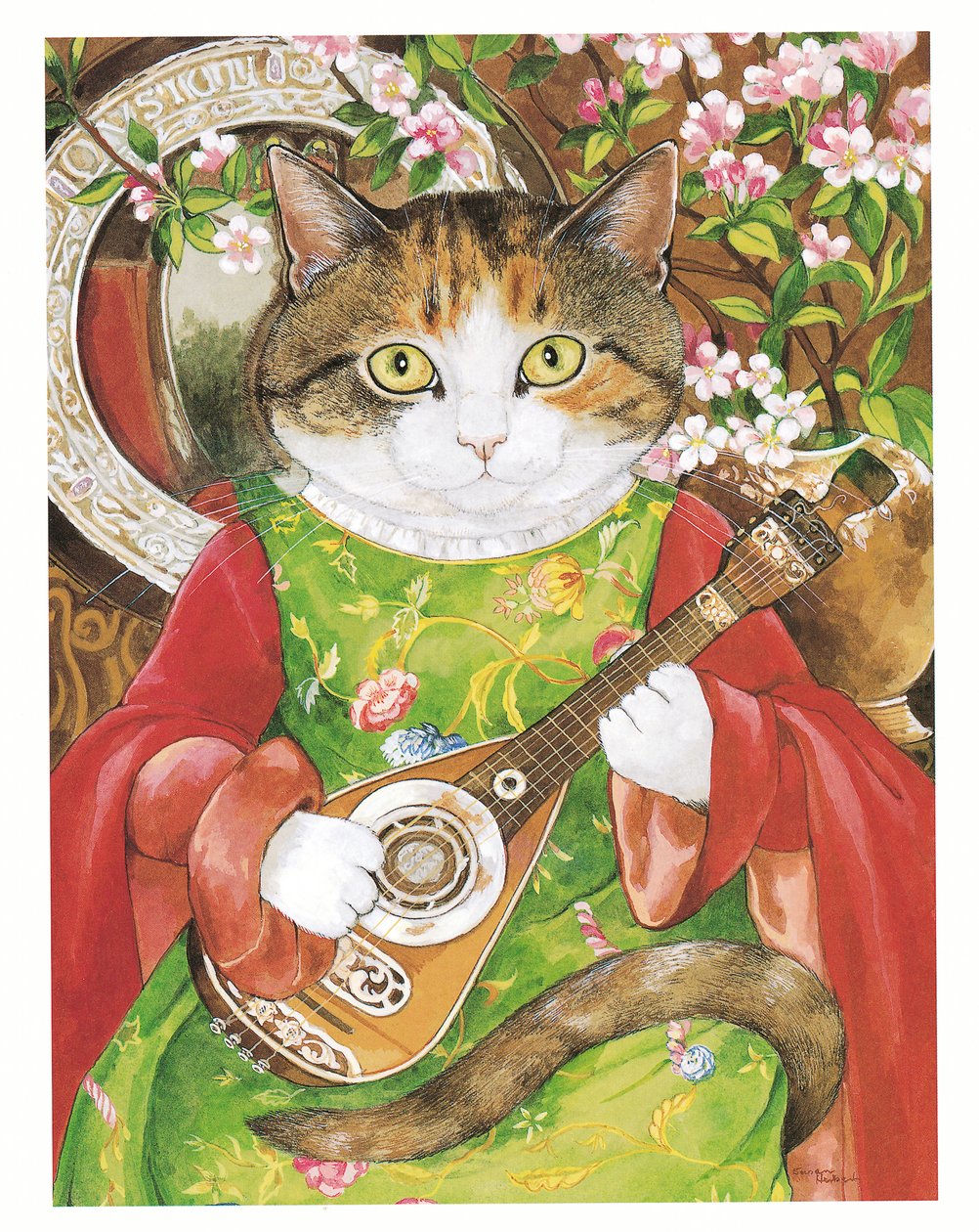 Ilustracja z książki Koty prerafaelitów (wyd. 1999) autorstwa Susan Herbert
