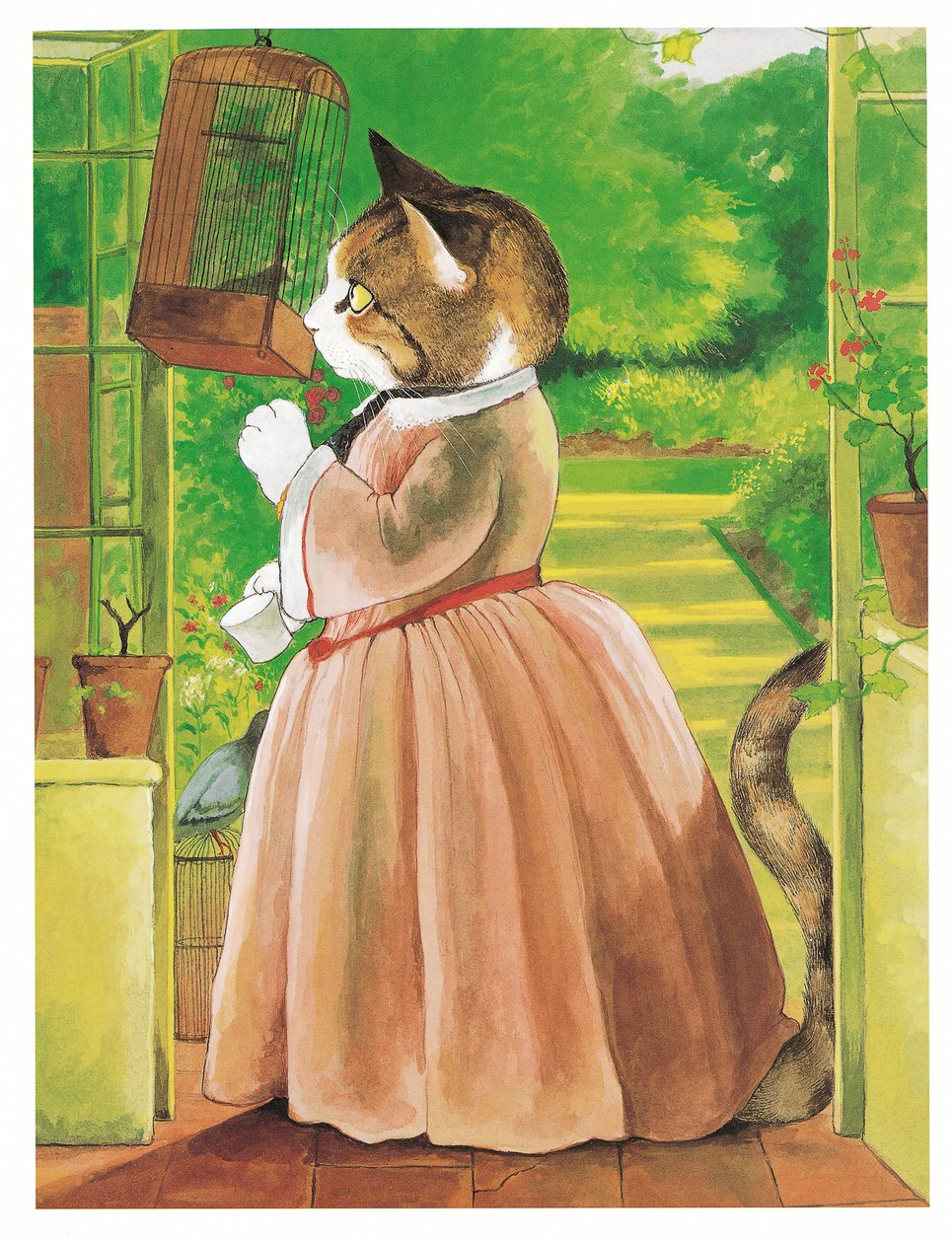 Ilustracja z książki Koty prerafaelitów (wyd. 1999) autorstwa Susan Herbert