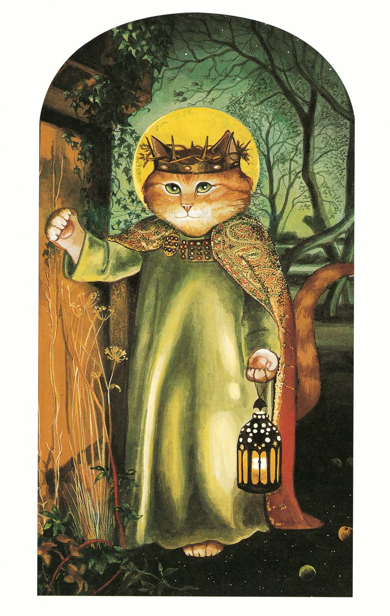 Ilustracja z książki Koty prerafaelitów (wyd. 1999) autorstwa Susan Herbert