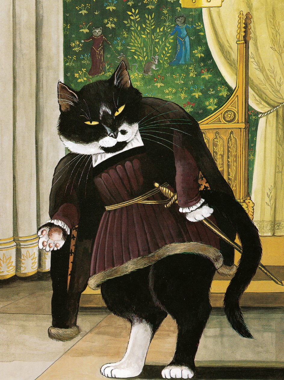 Ilustracja z Shakespeare Cats: Poster Book (wyd. 2016) autorstwa Susan Herbert