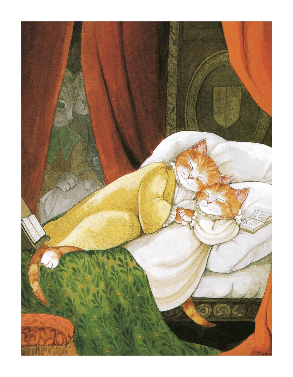 Ilustracja z Shakespeare Cats: Poster Book (wyd. 2016) autorstwa Susan Herbert
