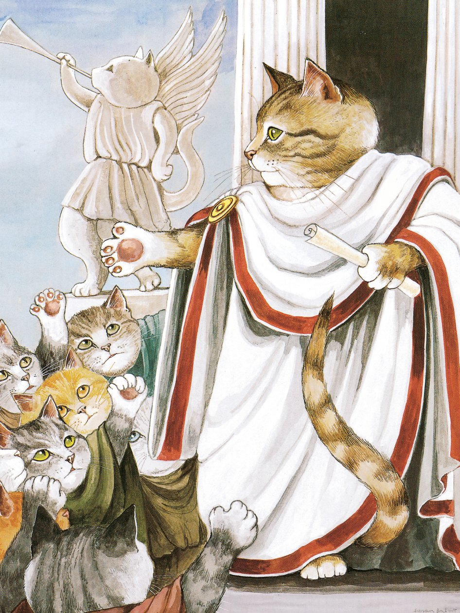 Ilustracja z Shakespeare Cats: Poster Book (wyd. 2016) autorstwa Susan Herbert