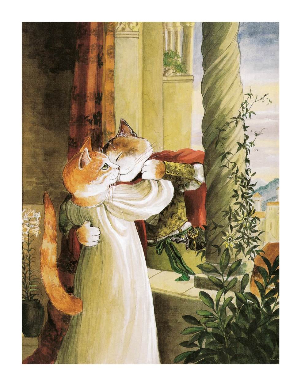 Ilustracja z Shakespeare Cats: Poster Book (wyd. 2016) autorstwa Susan Herbert