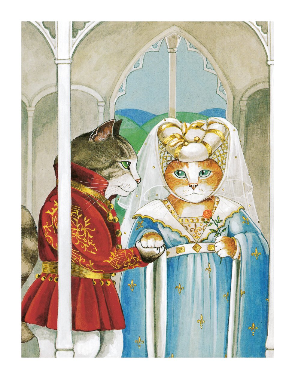 Ilustracja z Shakespeare Cats: Poster Book (wyd. 2016) autorstwa Susan Herbert