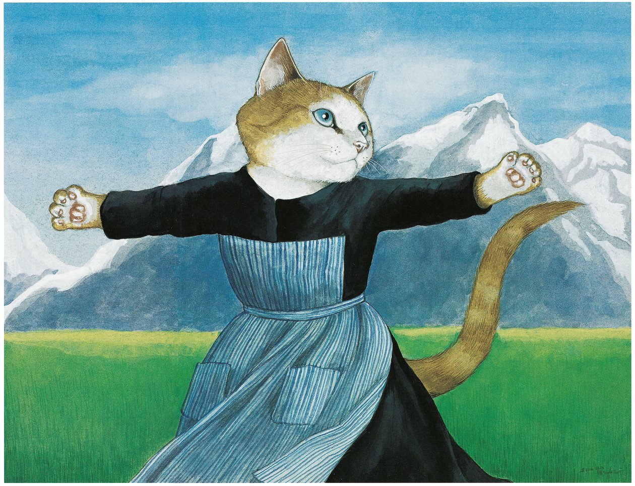 Ilustracja z filmu Koty (wyd. 2006) autorstwa Susan Herbert