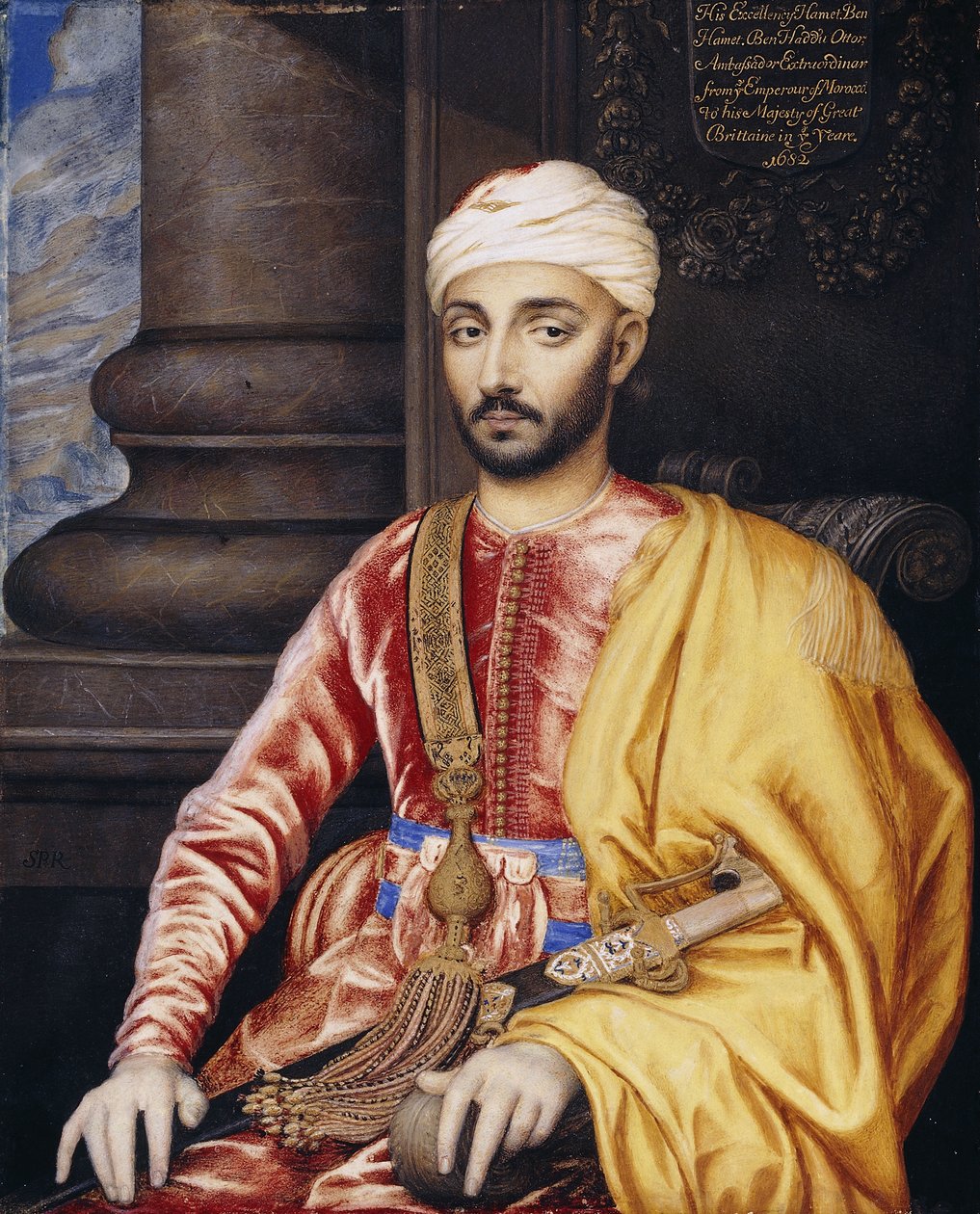 Portret Jego Ekscelencji Hameta Ben Hameta Ben Hadii, Nadzwyczajnego Ambasadora Cesarstwa Maroka, 1682 autorstwa Susan Penelope Rosse