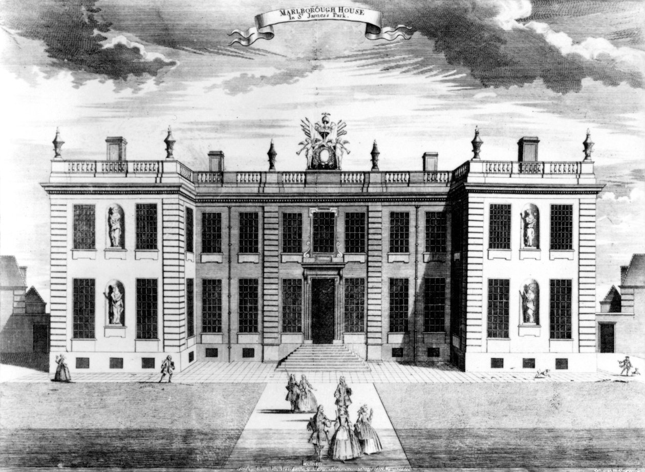 Widok Marlborough House w Pall Mall, Westminster, 1741 autorstwa Sutton Nicholls