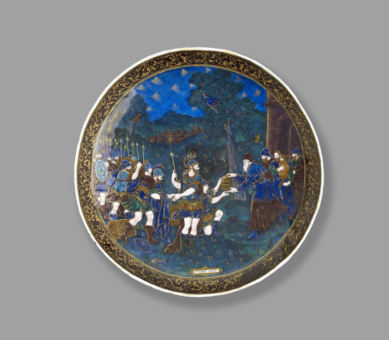 Kielich: Abraham i Melchizedek, c. 1600 (kolorowe emalie z foliami metalowymi i złoceniami) autorstwa Suzanne de Court