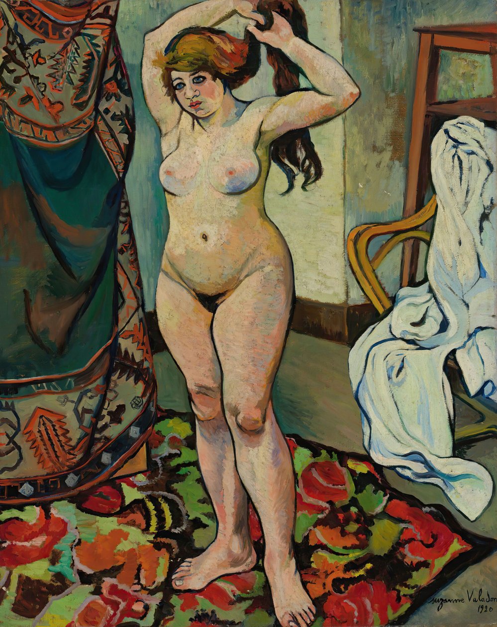 Gilbert nago czesze włosy, 1920. autorstwa Suzanne Valadon